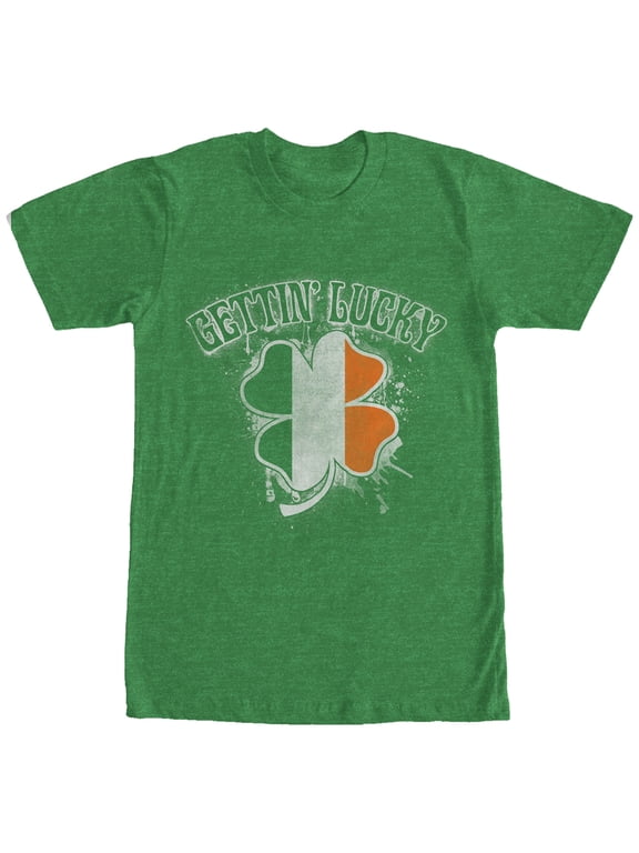 Men's Lost Gods Getting Lucky Ireland Graphic Tee Kelly Heather Large