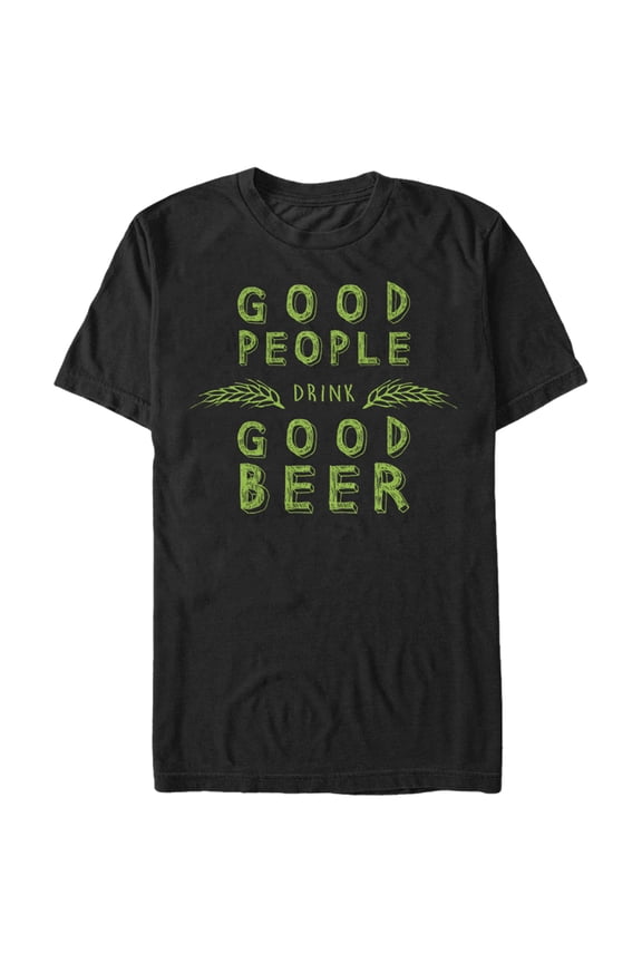 Men's Lost Gods Good People Drink Good Beer Graphic Tee Black X Large