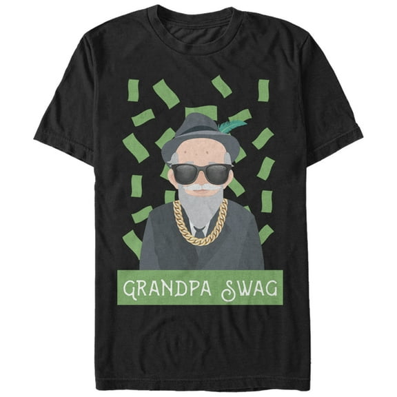 Men's Lost Gods Grandpa Swag  Graphic Tee Black Large