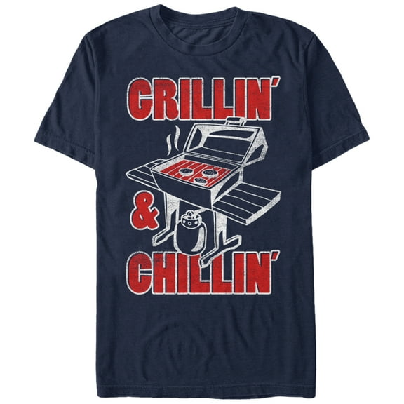 Men's Lost Gods Grillin and Chillin  Graphic Tee Navy Blue 2X Large