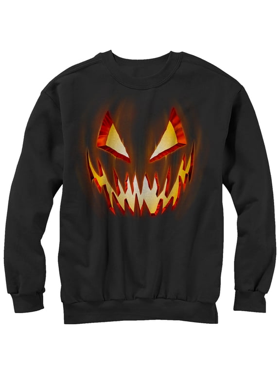 Men's Lost Gods Halloween Evil Pumpkin Face Sweatshirt Black Large