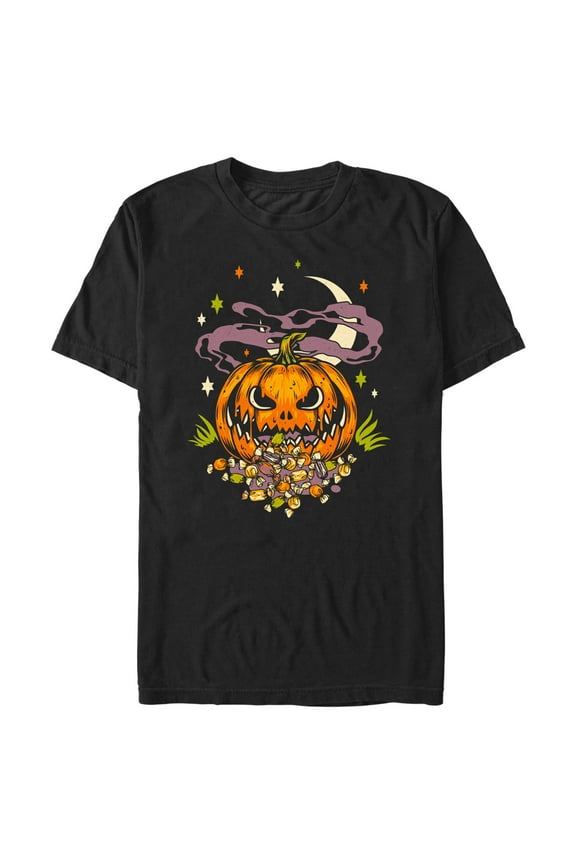Men's Lost Gods Halloween Jack-O'-Lantern Candy Graphic Tee Black 2X Large