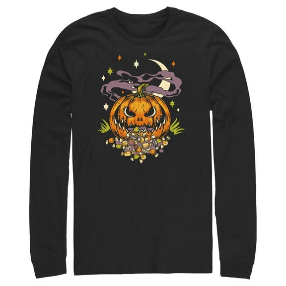 Men's Lost Gods Halloween Jack-O'-Lantern Candy  Long Sleeve Shirt Black Small