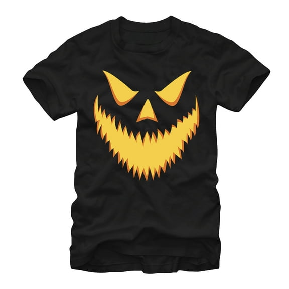 Men's Lost Gods Halloween Jack-o'-Lantern Grin  Graphic Tee Black 2X Large