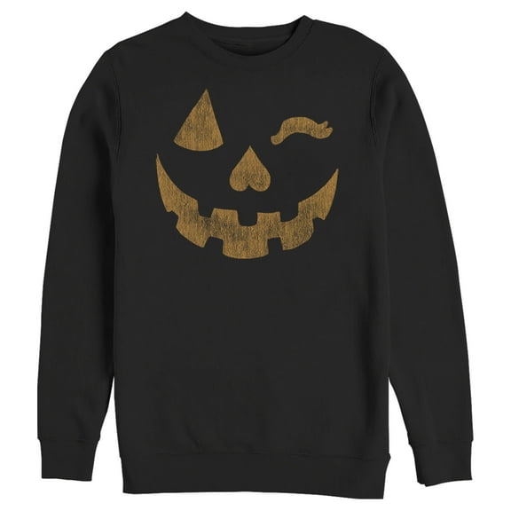 Men's Lost Gods Halloween Jack-o'-Lantern Wink  Sweatshirt Black X Large
