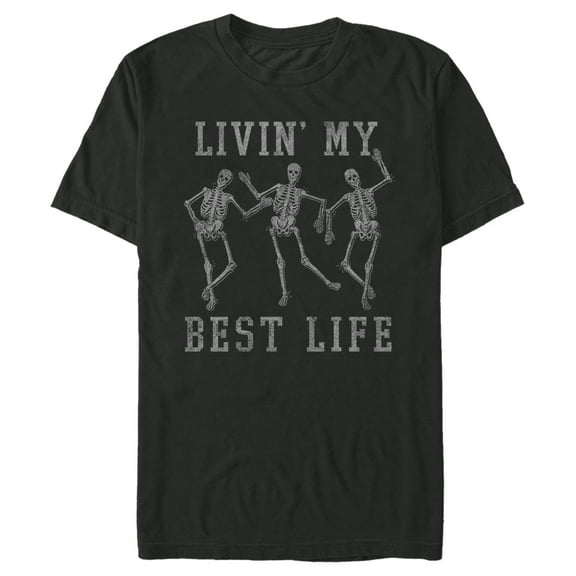 Men's Lost Gods Halloween Livin' My Best Life  Graphic Tee Black Small