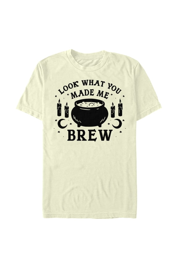 Men's Lost Gods Halloween Look What You Made Me Brew  Graphic Tee Beige Small