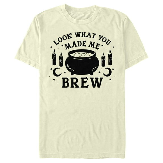 Men's Lost Gods Halloween Look What You Made Me Brew Graphic Tee Beige X Large