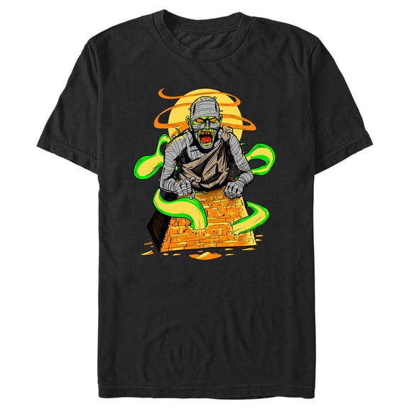 Men's Lost Gods Halloween Mummy Scene Graphic Tee Black X Large