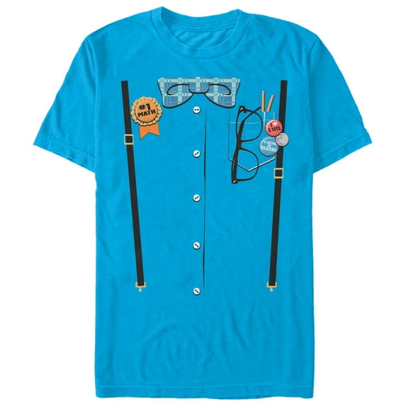 Men's Lost Gods Halloween Nerd Costume Graphic Tee Turquoise Small