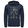 thumbnail image 1 of Men's Lost Gods Halloween Skeleton Rib Cage Heart Pull Over Hoodie Navy Blue Large, 1 of 4