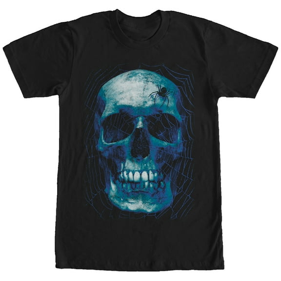 Men's Lost Gods Halloween Spider Web Skull  Graphic Tee Black Large