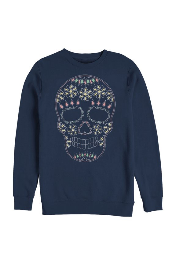 Men's Lost Gods Halloween Sugar Skull Sweatshirt Navy Blue Small