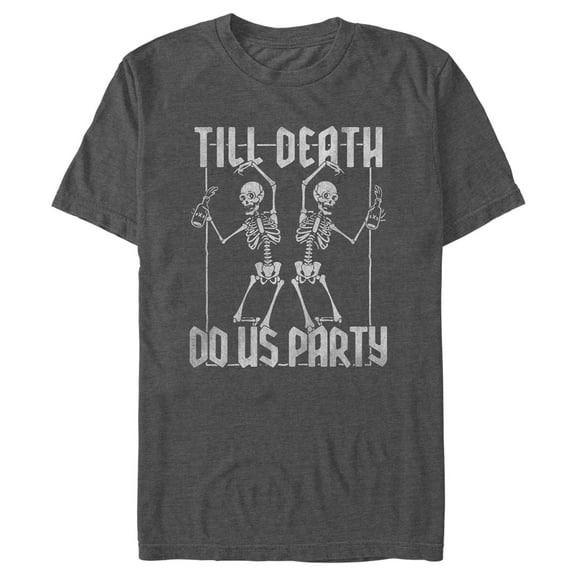 Men's Lost Gods Halloween Till Death Do Us Party Graphic Tee Charcoal Heather Large