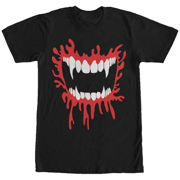 Men's Lost Gods Halloween Vampire Fangs Graphic Tee Black Large