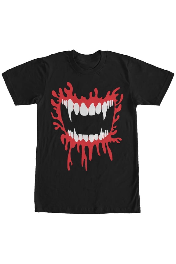 Men's Lost Gods Halloween Vampire Fangs Graphic Tee Black Large