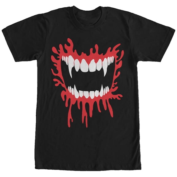 Men's Lost Gods Halloween Vampire Fangs Graphic Tee Black Medium