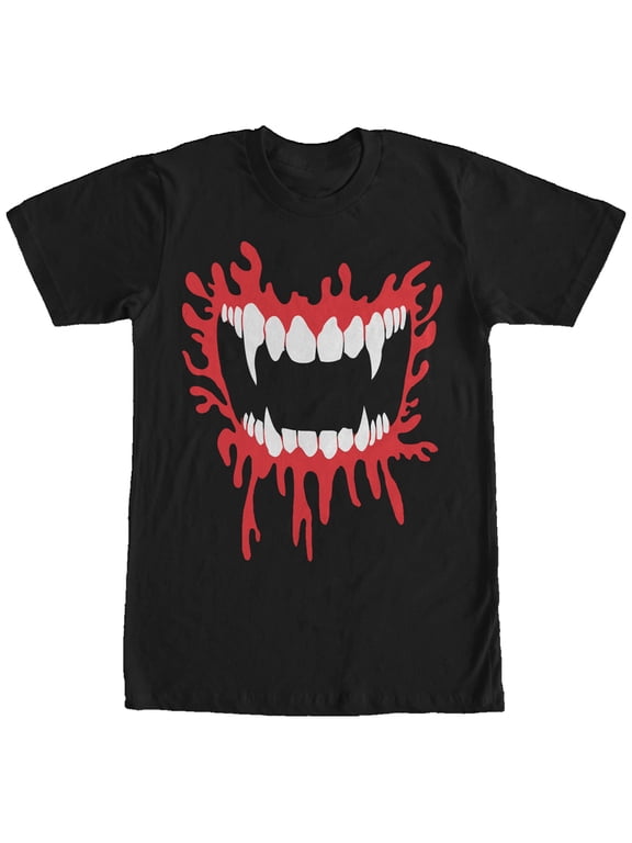 Men's Lost Gods Halloween Vampire Fangs Graphic Tee Black X Large