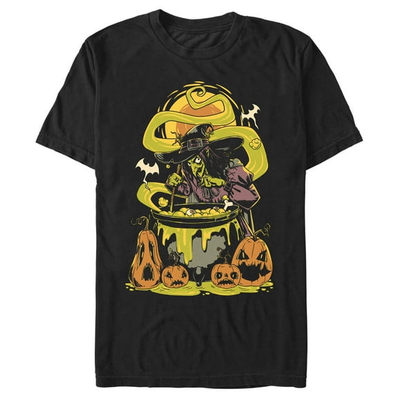 Men's Lost Gods Halloween Witches' Brew Scene Graphic Tee Black 2X Large