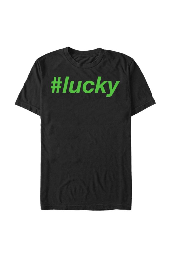 Men's Lost Gods Hashtag Lucky Graphic Tee Black Large