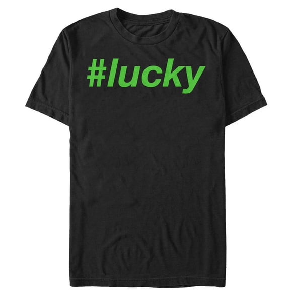 Men's Lost Gods Hashtag Lucky  Graphic Tee Black Small