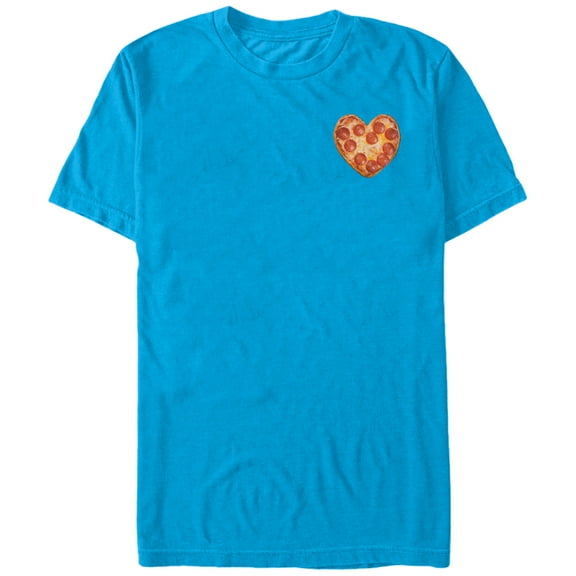 Men's Lost Gods Heart-Shaped Pizza  Graphic Tee Turquoise X Large
