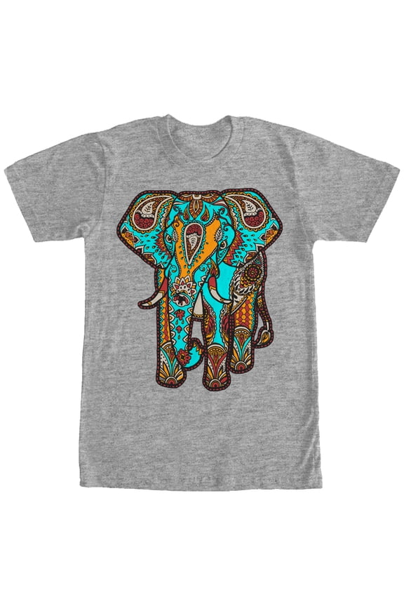 Men's Lost Gods Henna Elephant Print Graphic Tee Athletic Heather Large