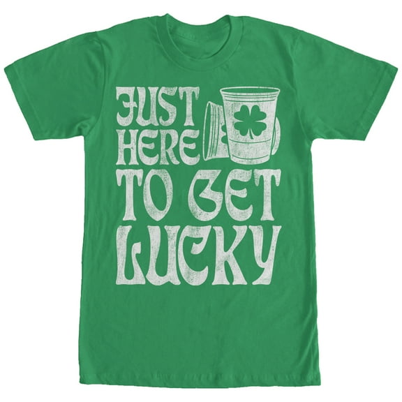 Men's Lost Gods Here to Get Lucky Graphic Tee Kelly Green X Large