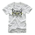 thumbnail image 1 of Men's Lost Gods Hipster Kitty  Graphic Tee White Small, 1 of 4