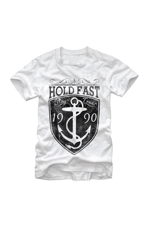 Men's Lost Gods Hold Fast Anchor  Graphic Tee White Small