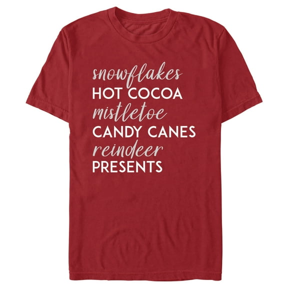 Men's Lost Gods Holiday List Graphic Tee Cardinal Small