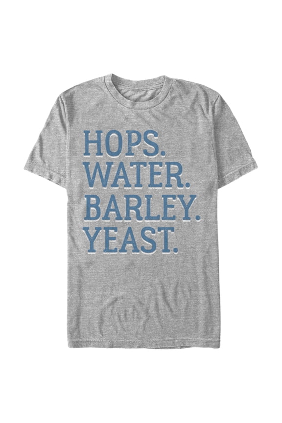 Men's Lost Gods Hops Water Barley Yeast Beer Graphic Tee Athletic Heather Medium