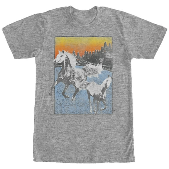 Men's Lost Gods Horses  Graphic Tee Athletic Heather Medium