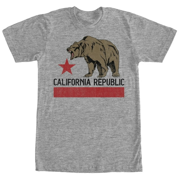 Men's Lost Gods Hungry California Republic Bear  Graphic Tee Athletic Heather Medium