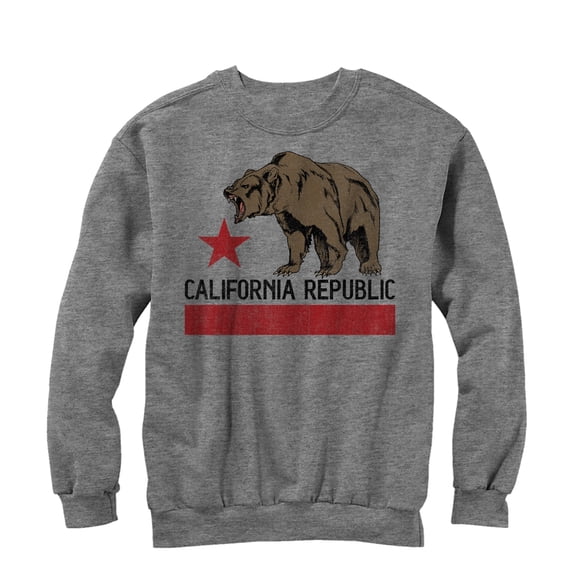 Men's Lost Gods Hungry California Republic Bear Sweatshirt Athletic Heather 2X Large