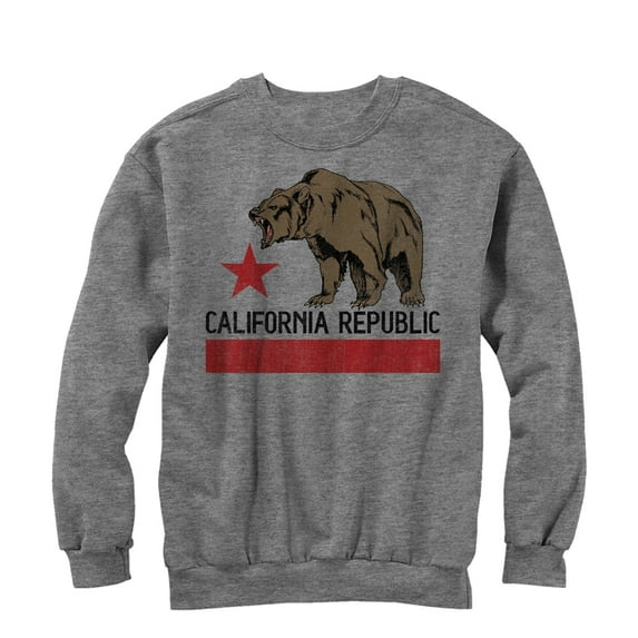 Men's Lost Gods Hungry California Republic Bear Sweatshirt Athletic Heather Large