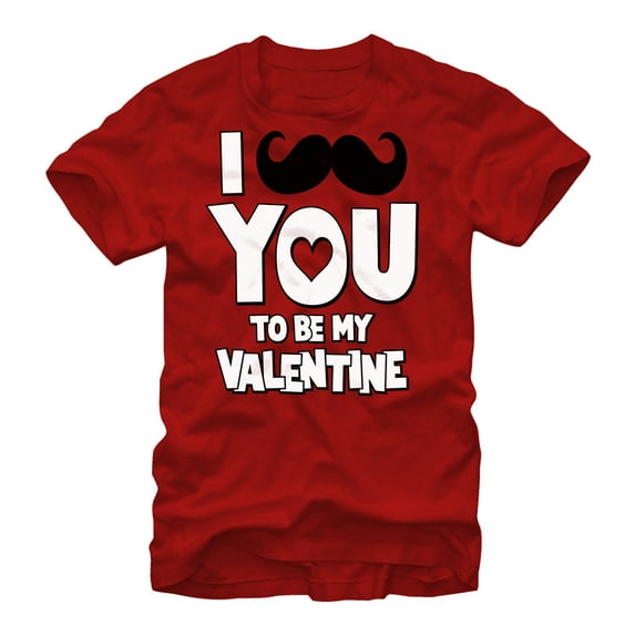 Men's Lost Gods I Mustache You to be My Valentine Graphic Tee Red Small
