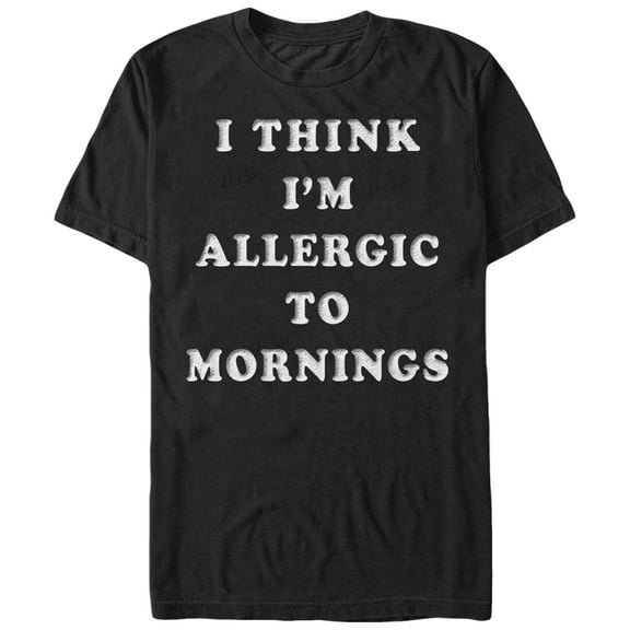 Men's Lost Gods I Think I'm Allergic to Mornings  Graphic Tee Black Large