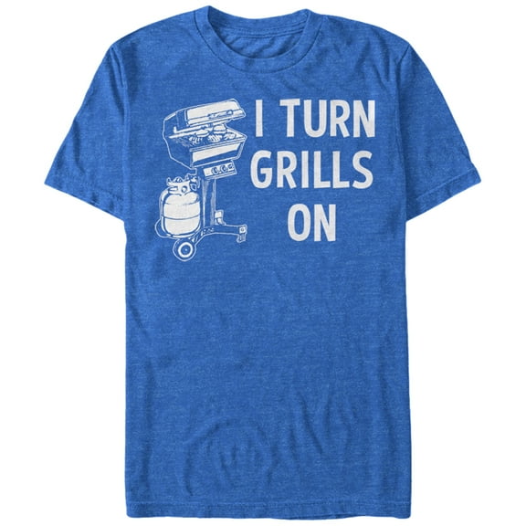Men's Lost Gods I Turn Grills On Graphic Tee Royal Blue Heather 2X Large