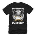 thumbnail image 1 of Men's Lost Gods Inquisitive Meowstache Cat  Graphic Tee Black Medium, 1 of 4