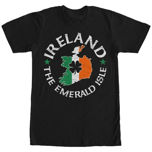 Men's Lost Gods Ireland Emerald Isle  Graphic Tee Black X Large