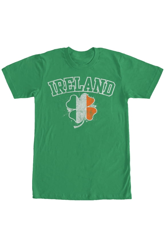Men's Lost Gods Ireland Flag Shamrock  Graphic Tee Kelly Green Medium