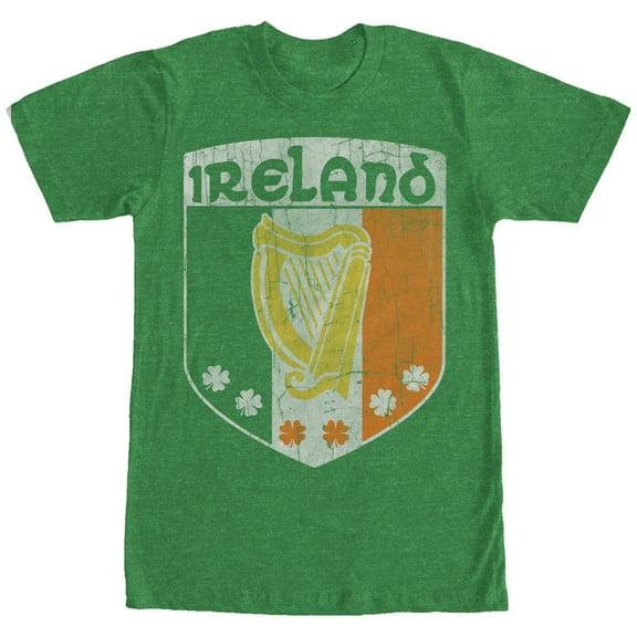 Men's Lost Gods Ireland Harp Crest Graphic Tee Kelly Heather Large