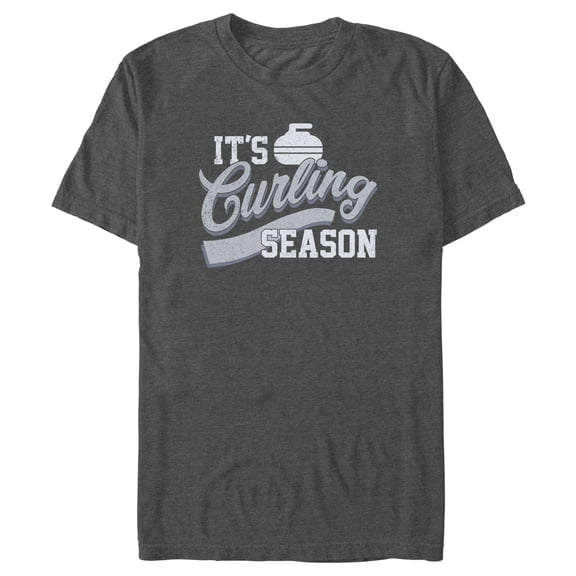 Men's Lost Gods It’s Curling Season Graphic Tee Charcoal Heather 2X Large