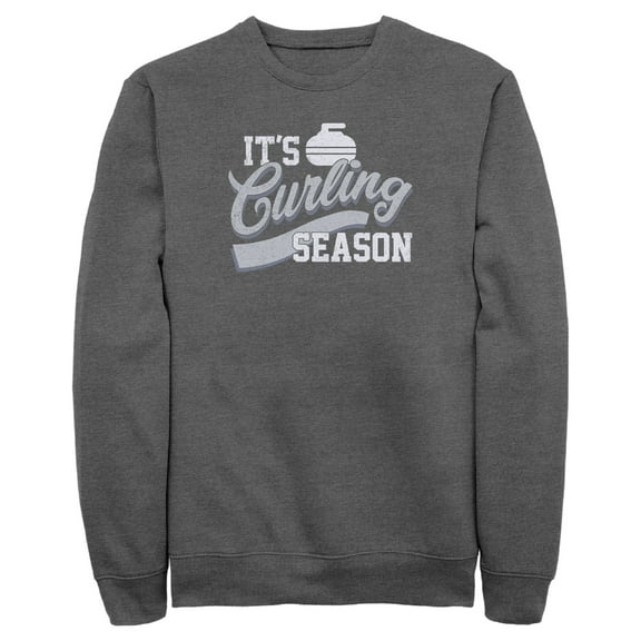 Men's Lost Gods It’s Curling Season  Sweatshirt Charcoal Heather Medium