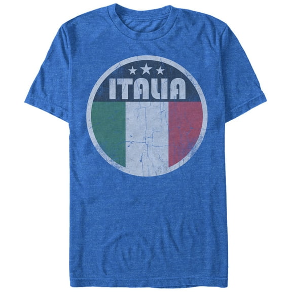 Men's Lost Gods Italy Flag Circle  Graphic Tee Royal Blue Heather 2X Large