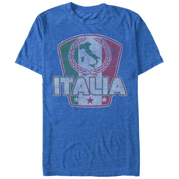 Men's Lost Gods Italy Flag Map Graphic Tee Royal Blue Heather 2X Large