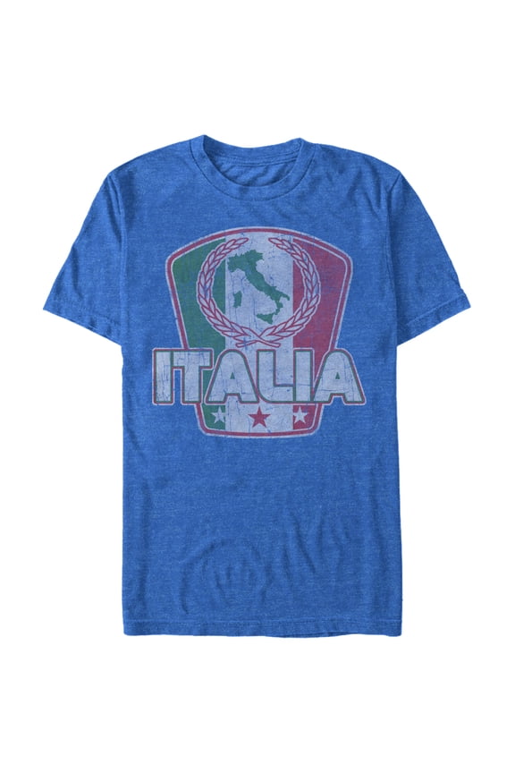 Men's Lost Gods Italy Flag Map Graphic Tee Royal Blue Heather Large