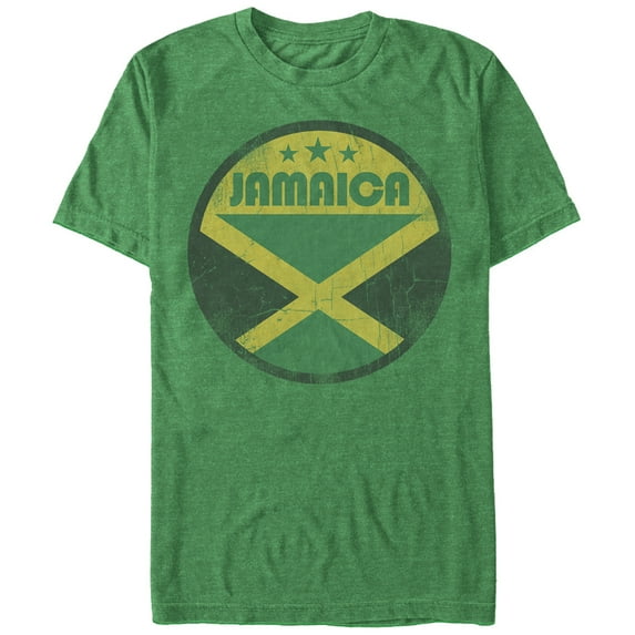Men's Lost Gods Jamaica Flag Circle Graphic Tee Kelly Heather Large