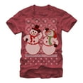 thumbnail image 1 of Men's Lost Gods Jolly Holiday Snowmen  Graphic Tee Red Heather X Large, 1 of 4